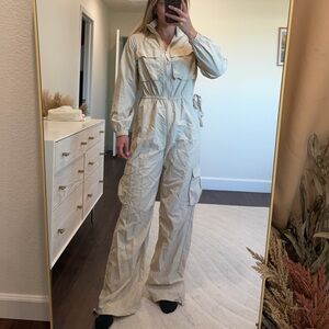 Cream Utility Jumpsuit New